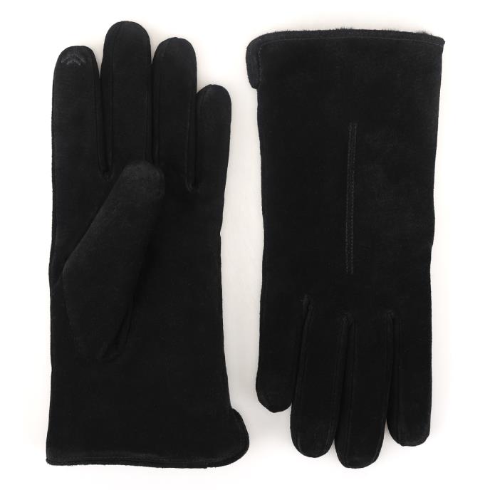 Isotoner® Ladies Suede Glove With Faux Fur Lining Black Extra Image 2